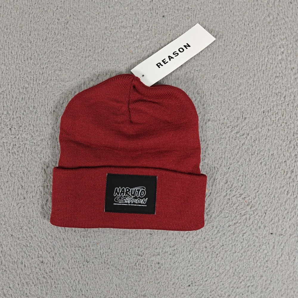 Naruto Shippuden Hat Cap Strap Back Burgundy Reason Anime‎ Patch Mens One Size